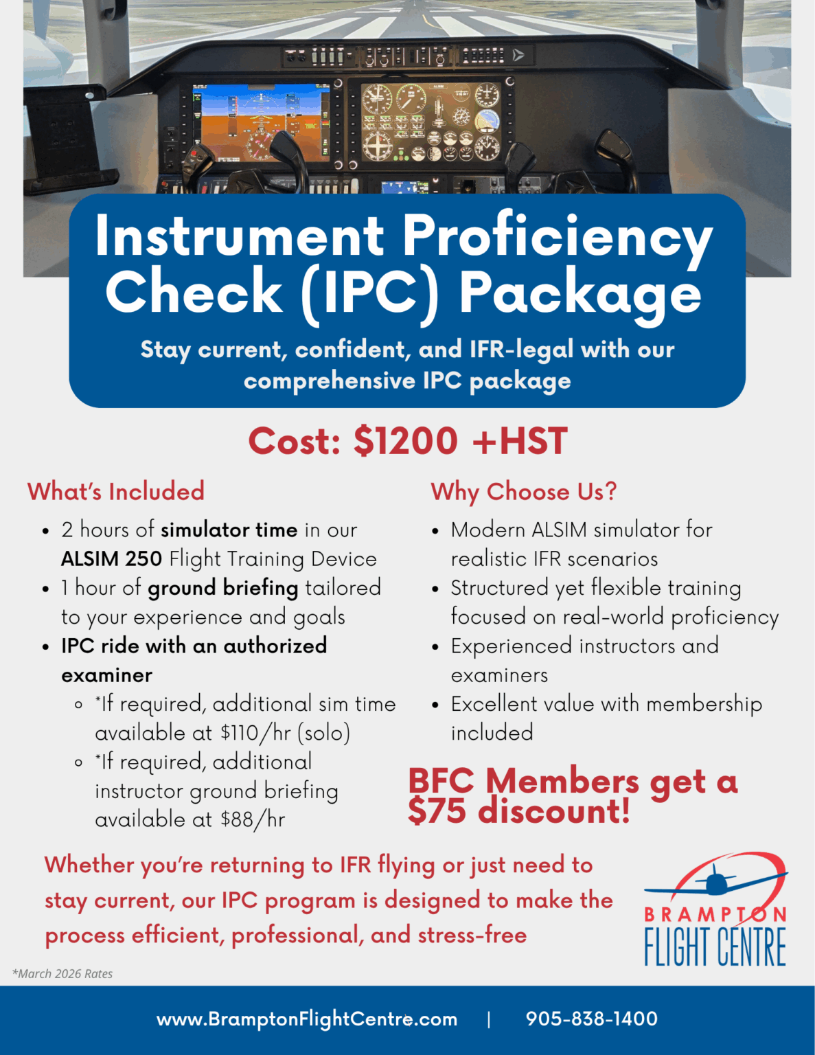 Instrument Rating (Renewal & Initial) - Brampton Flight Centre