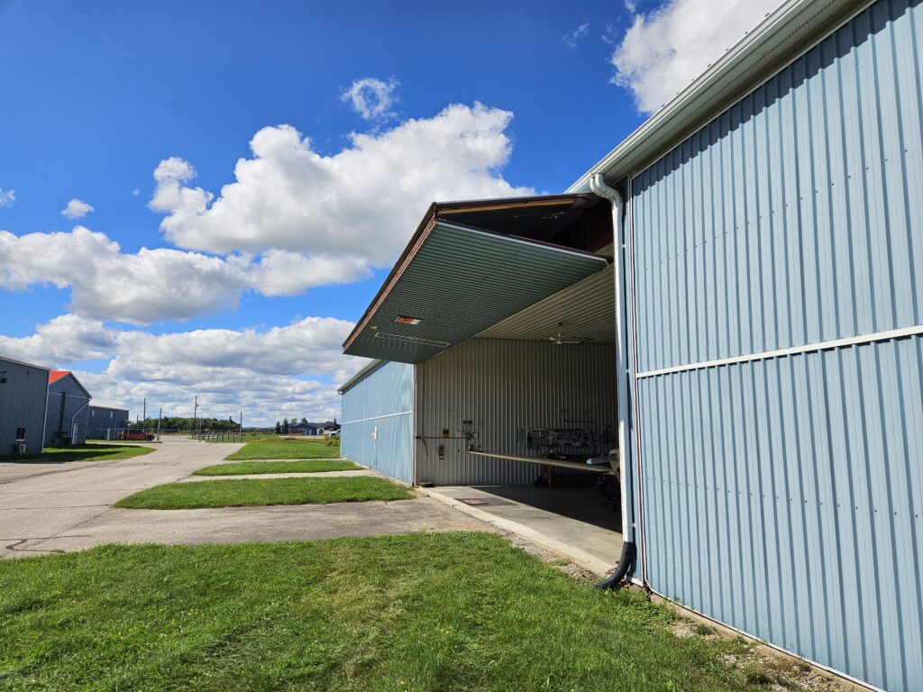 Hangar 004 side view open door